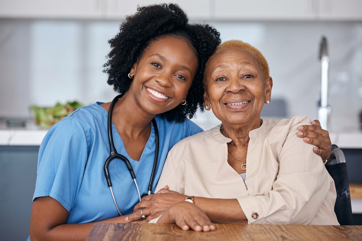 Clinician with a patient during a home visit